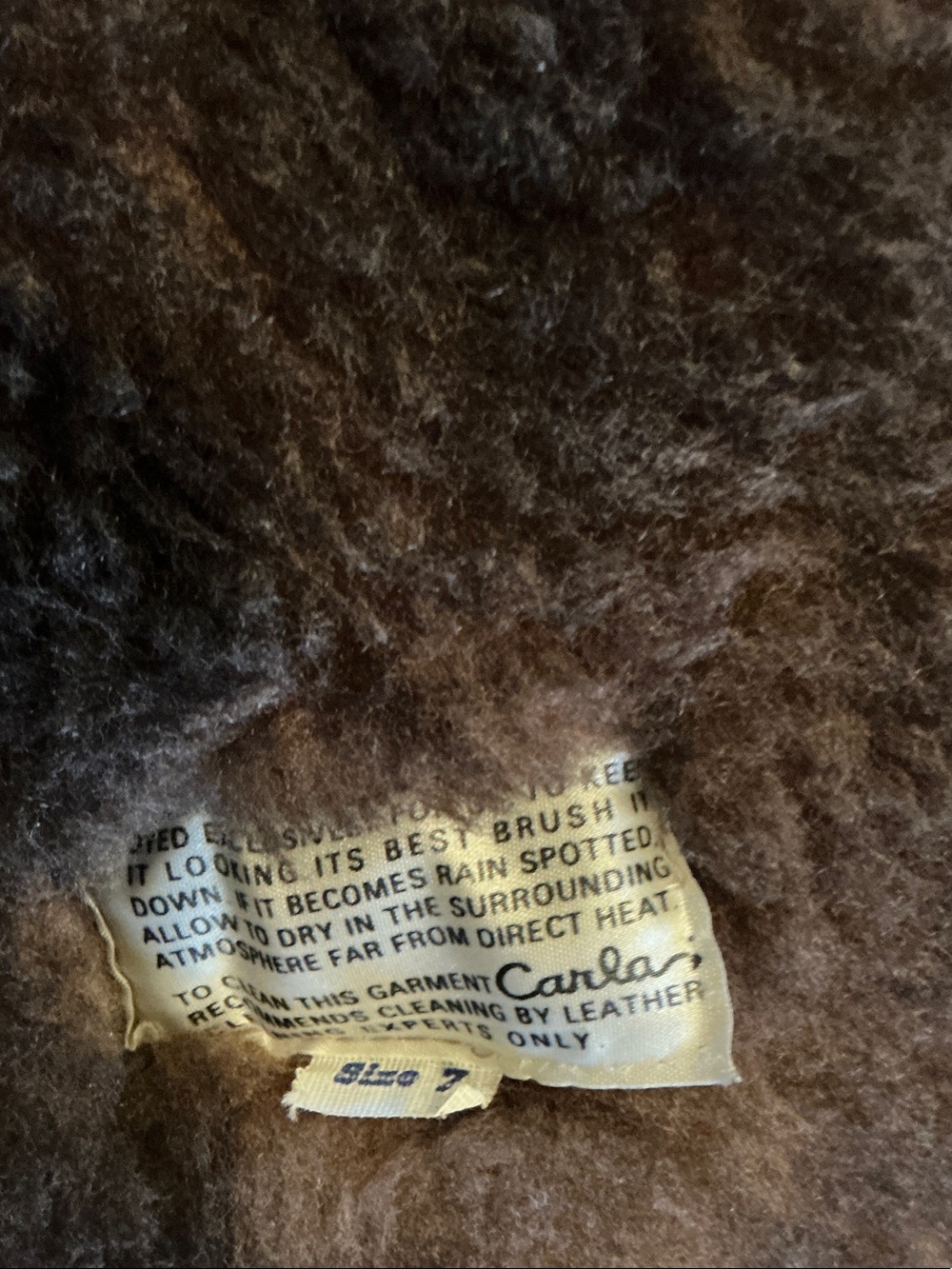 Vintage Brown real leather Shearling Coat with Fur Trim - Women's Jacket - Picture 4 of 5